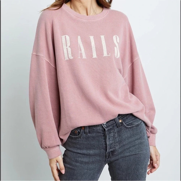 Rails Tops - Rails Signature Crewneck Dropped Sleeve Sweatshirt Size Small